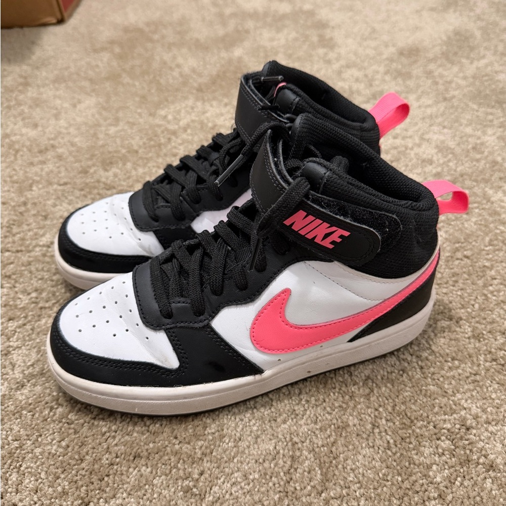 Nike High-Top Sneakers in Black, White, and Pink